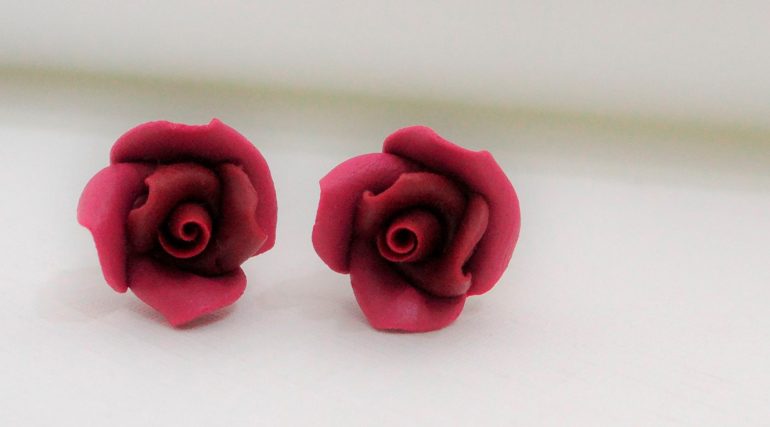 Melatto joias rosa clássicos brinco fucsia ouro